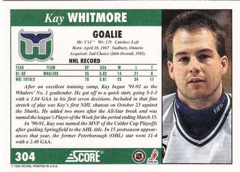 1992-93 Score #304 Kay Whitmore Back
