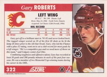 1992-93 Score #322 Gary Roberts Back