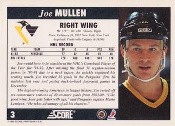 1992-93 Score #3 Joe Mullen Back