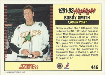 1992-93 Score #446 Bobby Smith Back