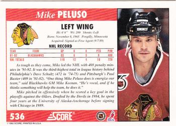 1992-93 Score #536 Mike Peluso Back