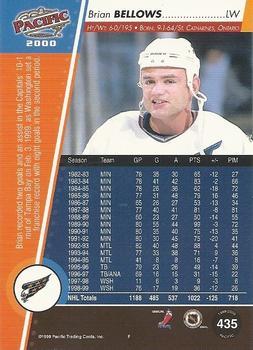 1999-00 Pacific - Ice Blue #435 Brian Bellows Back