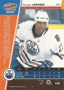1999-00 Pacific - Red #158 Georges Laraque Back
