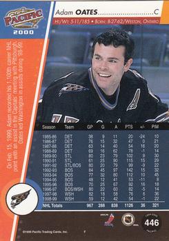 1999-00 Pacific - Red #446 Adam Oates Back