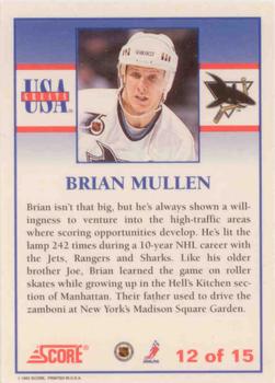 1992-93 Score - USA Greats #12 Brian Mullen Back
