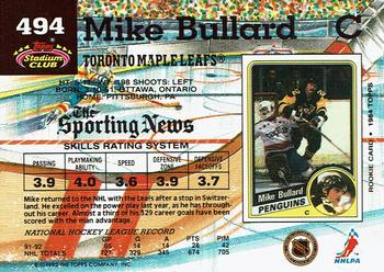 1992-93 Stadium Club #494 Mike Bullard Back