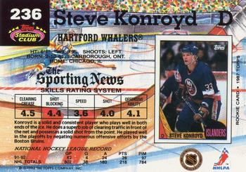 1992-93 Stadium Club #236 Steve Konroyd Back