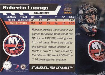 1999-00 Pacific Crown Royale - Card-Supials #15 Roberto Luongo Back