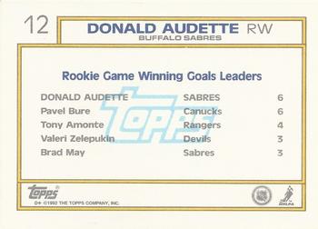1992-93 Topps #12 Donald Audette Back