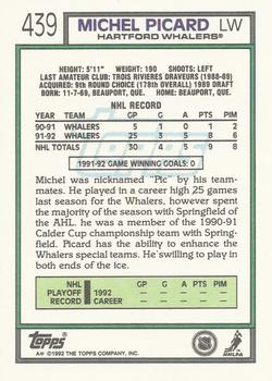 1992-93 Topps #439 Michel Picard Back
