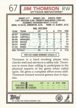 1992-93 Topps #67 Jim Thomson Back