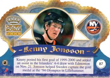 1999-00 Pacific Crown Royale - Limited Series #87 Kenny Jonsson Back