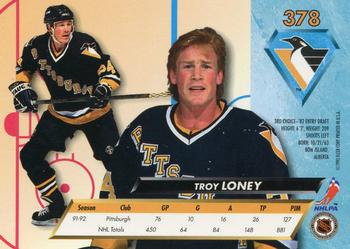 1992-93 Ultra #378 Troy Loney Back