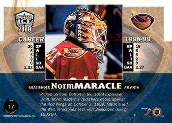 1999-00 Pacific Dynagon Ice - Blue #17 Norm Maracle Back
