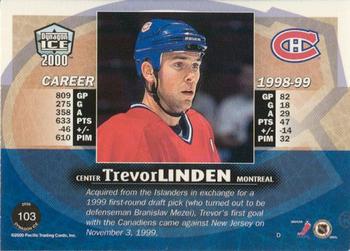 1999-00 Pacific Dynagon Ice - Gold #103 Trevor Linden Back