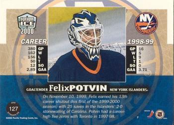1999-00 Pacific Dynagon Ice - Gold #127 Felix Potvin Back