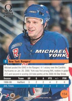 1999-00 Pacific Omega - Copper #154 Mike York Back