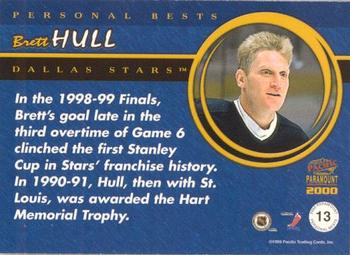 1999-00 Pacific Paramount - Personal Bests #13 Brett Hull Back