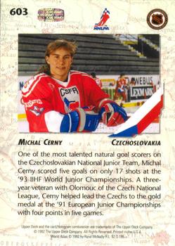 1992-93 Upper Deck #603 Michal Cerny Back