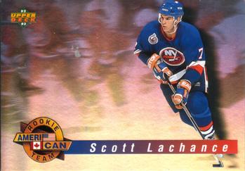 1992-93 Upper Deck - Ameri-Can Rookie Team Holograms #AC4 Scott Lachance Front