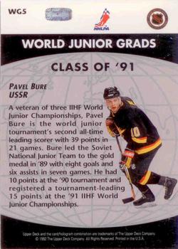 1992-93 Upper Deck - World Junior Grads #WG5 Pavel Bure Back
