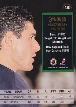 1993-94 Donruss #138 Jim Sandlak Back
