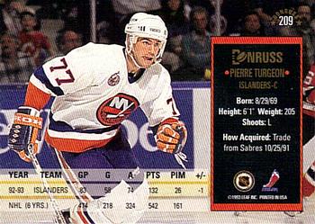 1993-94 Donruss #209 Pierre Turgeon Back