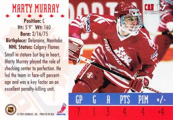 1993-94 Donruss - 1994 World Junior Championship Canada #CAN 17 Marty Murray Back