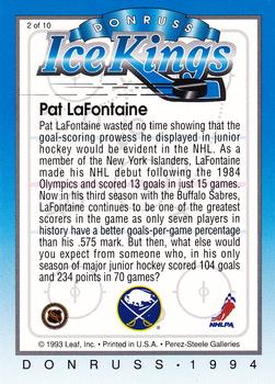 1993-94 Donruss - Ice Kings #2 Pat LaFontaine Back