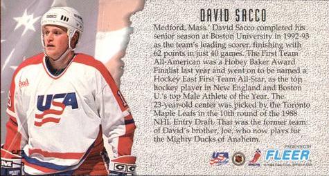 1993-94 Fleer PowerPlay #517 David Sacco Back