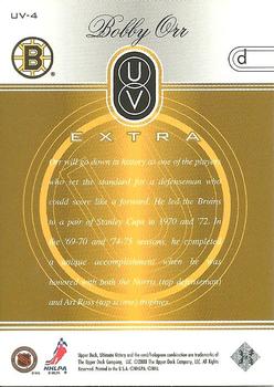 1999-00 Upper Deck Ultimate Victory - UV Extra #UV-4 Bobby Orr Back