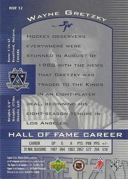 1999-00 Upper Deck Wayne Gretzky - Hall of Fame Career #HOF12 Wayne Gretzky Back
