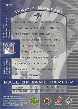1999-00 Upper Deck Wayne Gretzky - Hall of Fame Career #HOF23 Wayne Gretzky Back