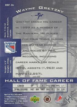 1999-00 Upper Deck Wayne Gretzky - Hall of Fame Career #HOF26 Wayne Gretzky Back
