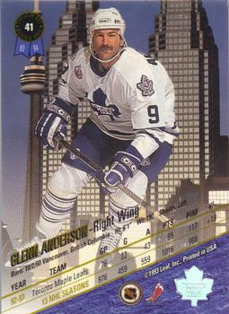1993-94 Leaf #41 Glenn Anderson Back