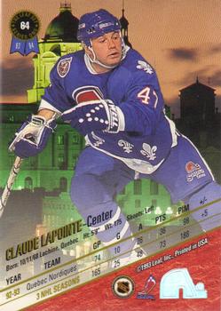 1993-94 Leaf #64 Claude Lapointe Back