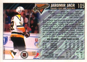 1993-94 O-Pee-Chee Premier #105 Jaromir Jagr Back