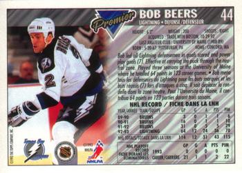1993-94 O-Pee-Chee Premier #44 Bob Beers Back