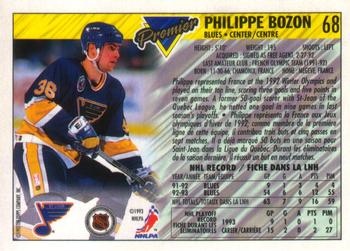 1993-94 O-Pee-Chee Premier #68 Philippe Bozon Back