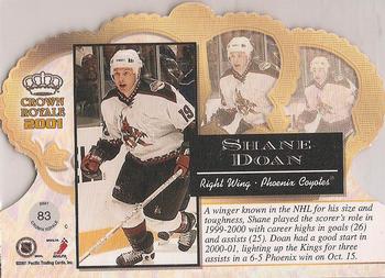 2000-01 Pacific Crown Royale - Red #83 Shane Doan Back