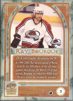 2000-01 Pacific Paramount - Hall of Fame Bound #3 Ray Bourque Back