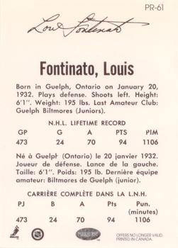 1993-94 Parkhurst - Parkie Reprints #PR-61 Lou Fontinato Back