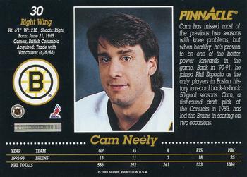 1993-94 Pinnacle #30 Cam Neely Back