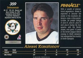1993-94 Pinnacle #359 Alexei Kasatonov Back
