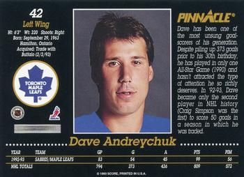 1993-94 Pinnacle #42 Dave Andreychuk Back