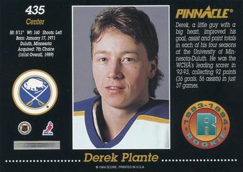 1993-94 Pinnacle #435 Derek Plante Back