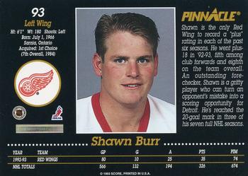 1993-94 Pinnacle #93 Shawn Burr Back