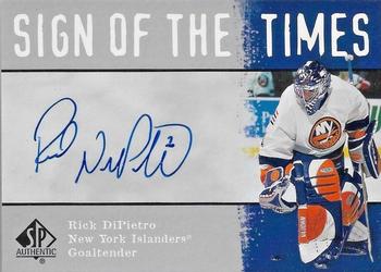 2000-01 SP Authentic - Sign of the Times #RD Rick DiPietro Front