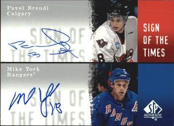 2000-01 SP Authentic - Sign of the Times #B/Y Pavel Brendl / Mike York Front