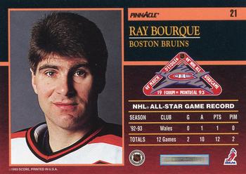1993-94 Score - Pinnacle All-Stars U.S. #21 Ray Bourque Back